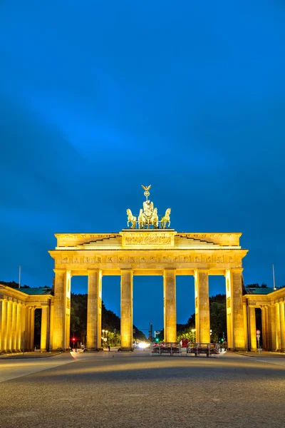 Braniborská Brána Brandenburger Tor Berlíně Německo Při Východu Slunce — Stock fotografie