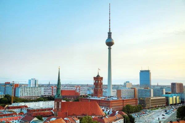 Vista Aérea Berlín Alemania Amanecer — Foto de Stock