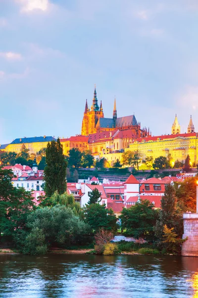Akşam Prague Çek Cumhuriyeti Genel Bakış — Stok fotoğraf