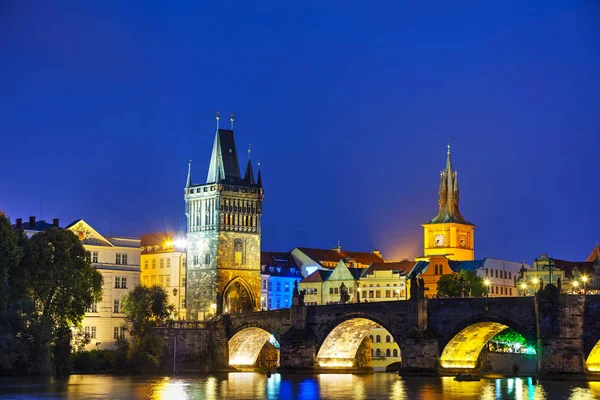 Overview Prague Czech Republic Night — Stock Photo, Image