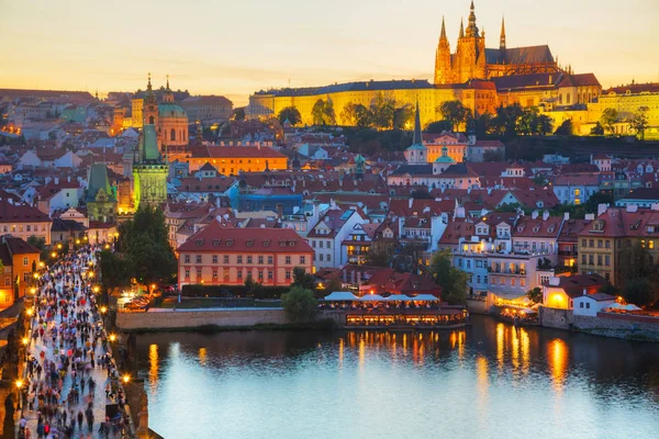 Praga Republika Czeska Sierpnia 2017 Aerial Przegląd Pragi Vitus Cathedral — Zdjęcie stockowe