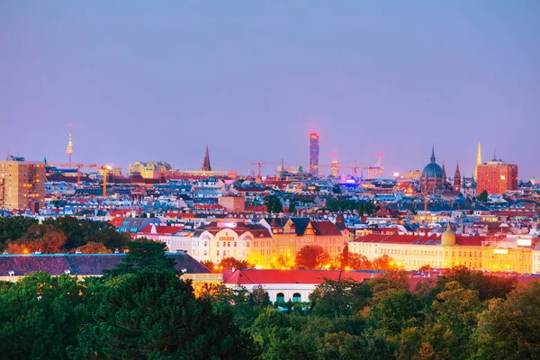 Akşam Günbatımında Viyana Havadan Görünümü — Stok fotoğraf