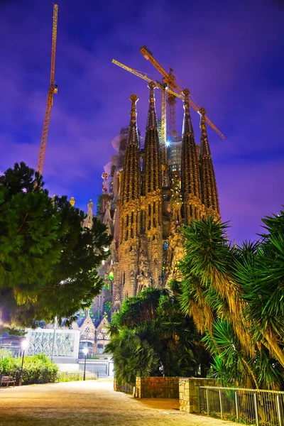 Barcelona Grudnia Omówienie Bazyliki Sagrada Familia Wschodzie Słońca Grudnia 2018 — Zdjęcie stockowe