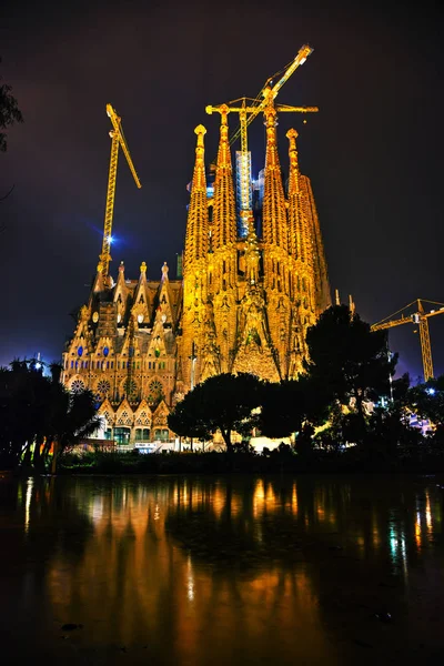 Barcelona Prosince Přehled Baziliky Sagrada Familia Při Východu Slunce Prosince — Stock fotografie