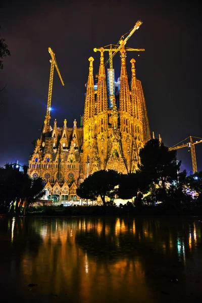 Barcelona December Overview Sagrada Familia Basilica Sunrise December 2018 Barcelona — Stock Photo, Image