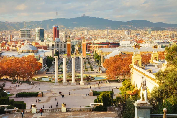 Barcelona Aralık Aralık 2018 Montjuic Tepede Barcelona Spanya Şehir Genel — Stok fotoğraf