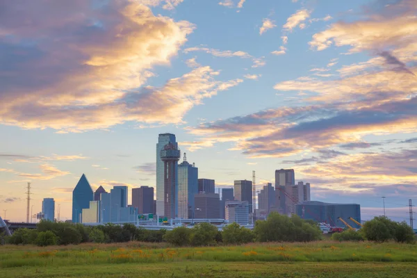 Overview Downtown Dallas Morning Stock Picture