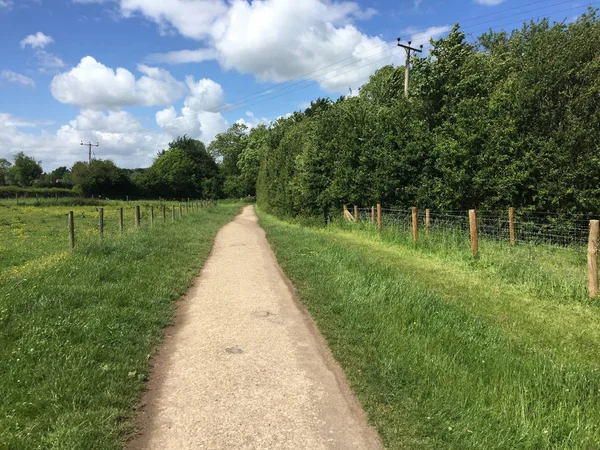 Mavi sk ile kırsal yolda bakış