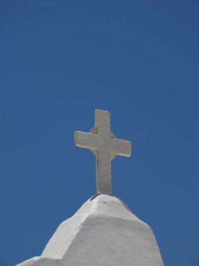 Santorini Şapeli beyaz haç