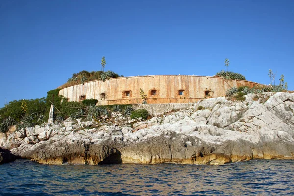 Fort Mamula Islote Deshabitado Mar Adriático Montenegro — Foto de Stock