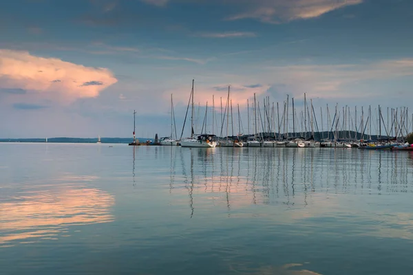 View Beautiful Lake Balaton Cloudy Sky Daytime — Stock Photo, Image