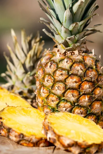 Heerlijke Ananas Achtergrond Close — Stockfoto