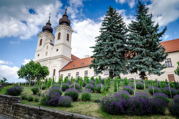 Opactwo Tihany Węgry Piękny Budynek — Zdjęcie stockowe