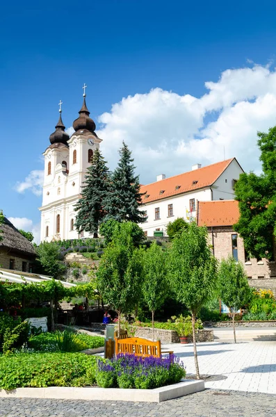 Opactwo Tihany Węgry Piękny Budynek — Zdjęcie stockowe