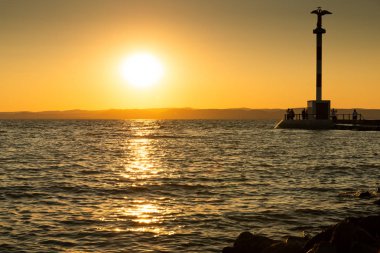 Balaton Gölü günbatımı doğa doğal görünümü 