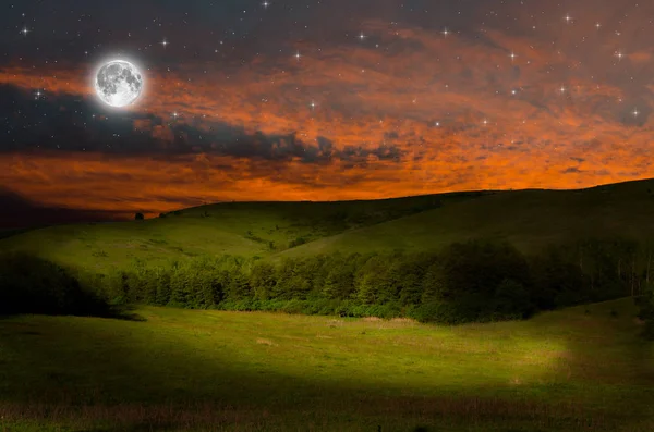 Moon Mountain Nigh — Stock Photo, Image