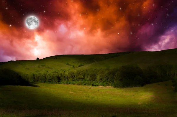 Moon Mountain Nigh — Stock Photo, Image