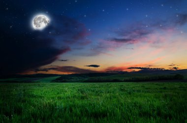 günbatımı ve fırtına arkaplanı