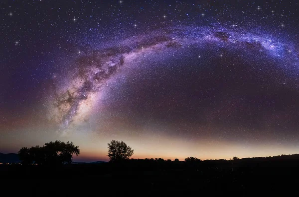 Beautiful Night Sky Milk Way Dark Field — Stock Photo, Image