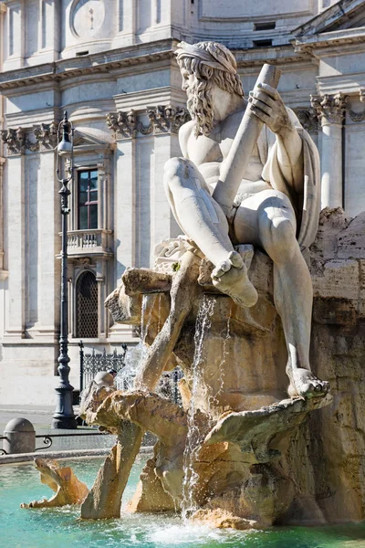 Fontána Slavné Náměstí Piazza Navona Římě Piazza Navona Řím Itálie Stock Obrázky