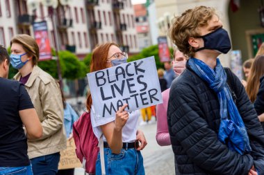 Wroclaw, Polonya, 06.06.2020 - Wroclaw şehrinde ırkçılığa ve nefrete karşı barışçıl protestolara karşı 