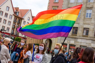 Wroclaw, Polonya, 06.06.2020 - Wroclaw şehrinde ırkçılığa ve nefrete karşı barışçıl protestolara karşı 