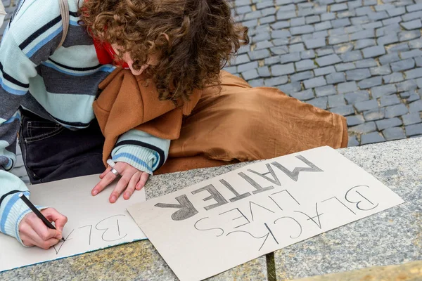 Wroclaw Polonya 2020 Genç Kız Wroclaw Şehrinde Irkçılığa Nefrete Karşı — Stok fotoğraf