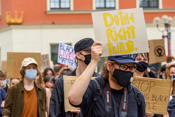 Wroclaw Polen 2020 Polska Fredliga Protester Mot Rasism Och Hat — Stockfoto