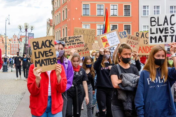 폴란드의 Wroclaw 2020 폴란드 Wroclaw 시에서 증오에 생명은 중요하다 — 스톡 사진
