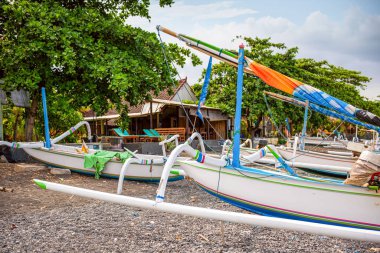 Amed, Bali, Endonezya 'da geleneksel Balili teknesi