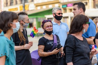 Wroclaw, Polonya, 19.06.2020 - Eşitlik için LGBT barışçıl yürüyüşü