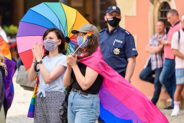 Wroclaw, Polonya, 19.06.2020 - Eşitlik için LGBT barışçıl yürüyüşü