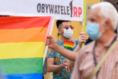 Wroclaw, Polonya, 19.06.2020 - Eşitlik için LGBT barışçıl yürüyüşü