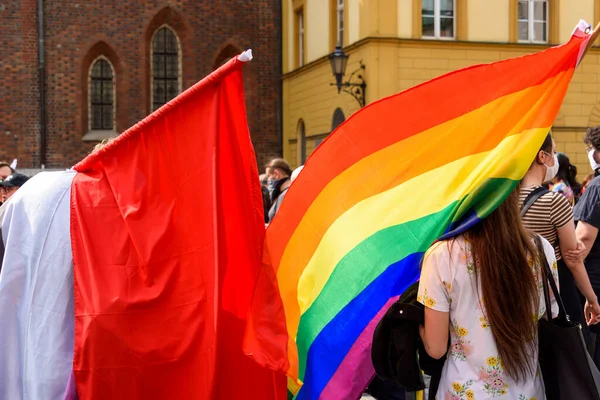 Wroclaw Polonia 2020 Pulir Marcha Pacífica Lgbt Por Igualdad —  Fotos de Stock