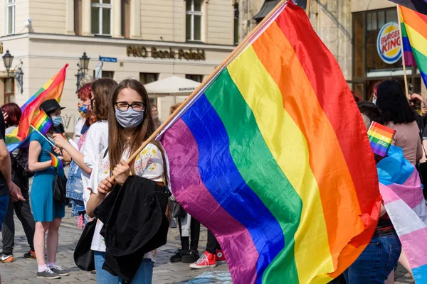 Wroclaw, Polonya, 19.06.2020 - Eşitlik için LGBT barışçıl yürüyüşü