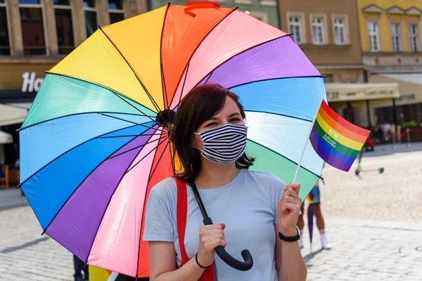 Wroclaw Poland 2020 Polish Lgbt Peaceful March Equality — Stock Photo, Image