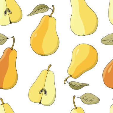 sorunsuz vektör arka plan üzerinde beyaz olgun armut ile