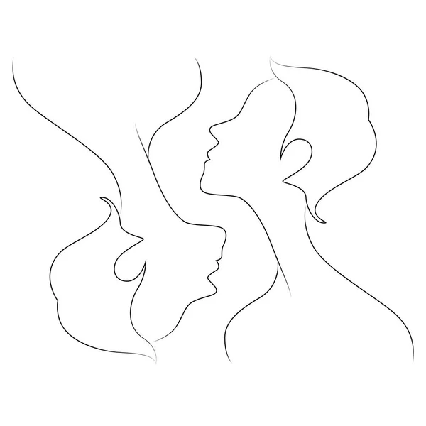 两个人的关系图标抽象西卢埃特 — 图库矢量图片