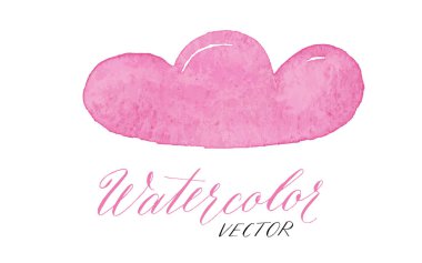 Pembe suluboya vektör çizim Spot dokular bulutlar