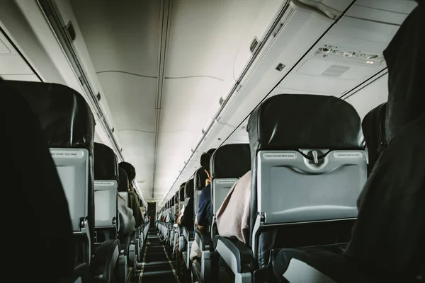 Fila Assentos Cabine Avião — Fotografia de Stock