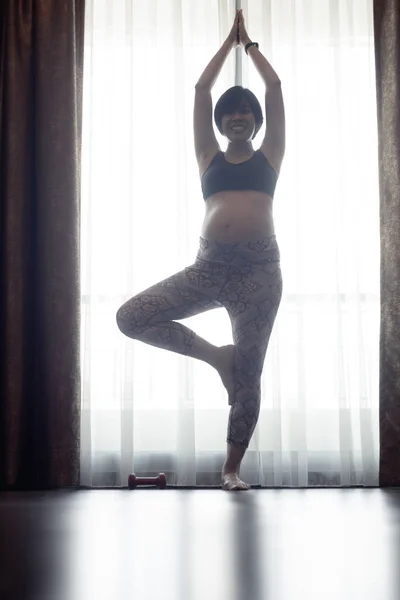 Közelkép Egy Terhes Nőről Akinek Keze Hasán Van — Stock Fotó