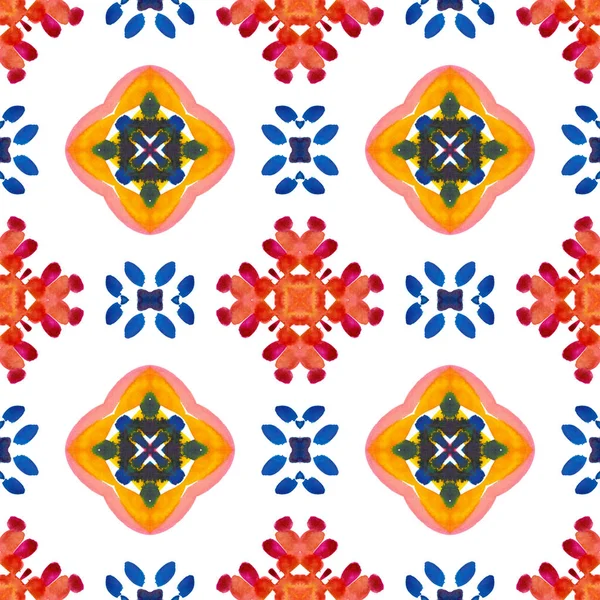 Kalejdoskop färgglada geometriska mönster för yta och textil design. Sömlös rutig akvarell bakgrunden. — Stockfoto