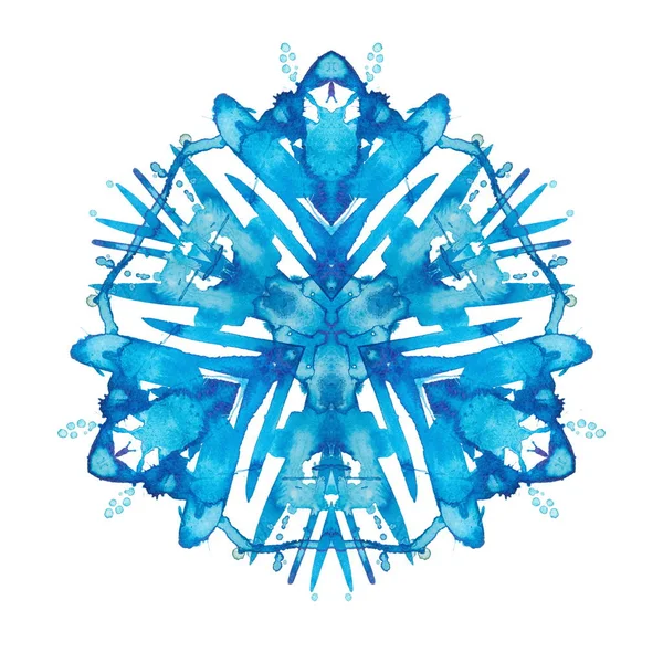 Kaleidoscope watercolor snowflake — Stock Photo, Image