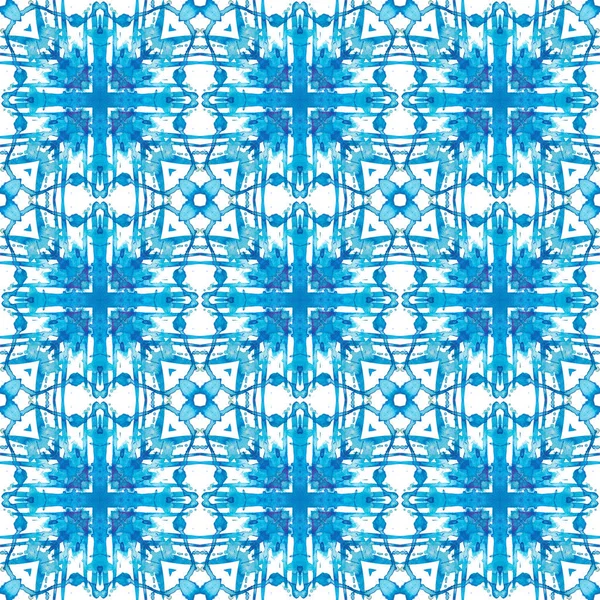 Kaleidoscope blue geometric pattern — Stock Photo, Image