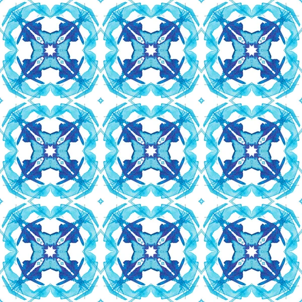 Caleidoscopio patrón geométrico azul — Foto de Stock