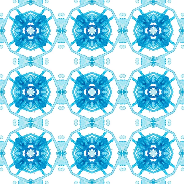 Caleidoscoop blauwe geometrische patroon — Stockfoto