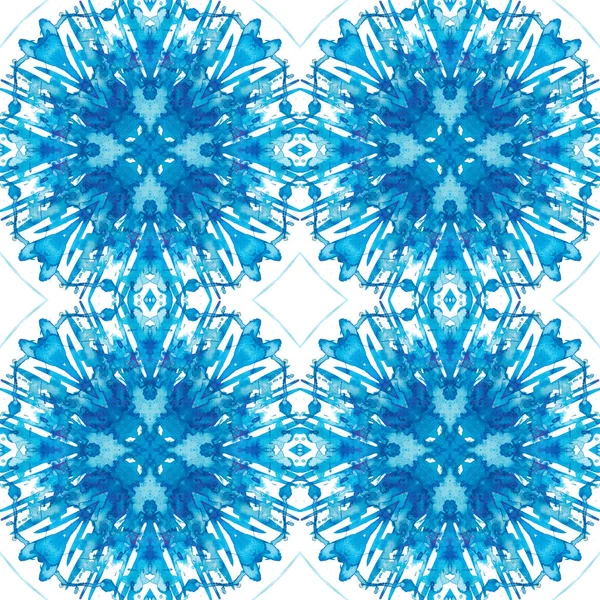 Kaleidoscope blue geometric pattern — Stock Photo, Image