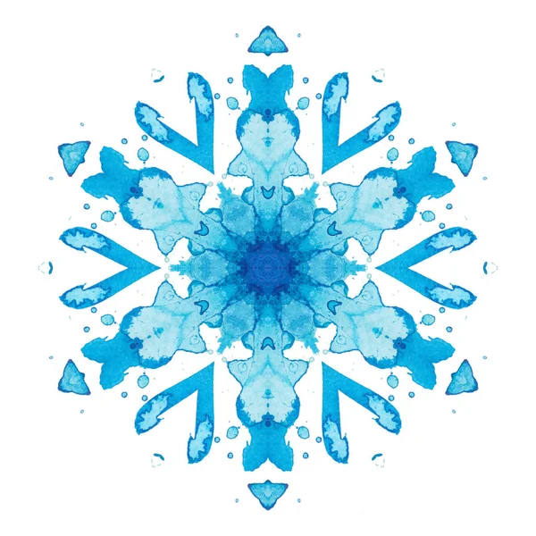 Kaleidoscope watercolor snowflake — Stock Photo, Image