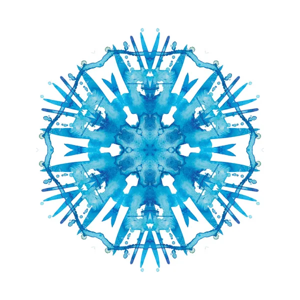Kalejdoskop akwarela śnieżynka — Zdjęcie stockowe