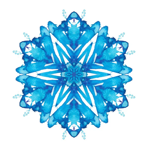 Kaleidoscope watercolor snowflake — Stock Photo, Image